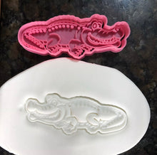 Load image into Gallery viewer, reptile cookie cutter and stamp - snake and crocodile crocodile