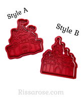 Load image into Gallery viewer, castle cookie cutter stamp princess castle fondant embosser
