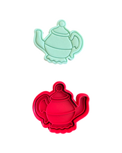 Load image into Gallery viewer, Alice in Wonderland Elements Cookie Cutter Stamp Key Cheshire Clock Mushroom Potion Teapot Hat Eat Me