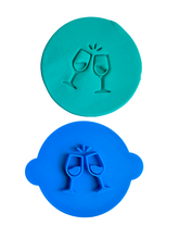 Load image into Gallery viewer, happy birthday cookie stamp chin-chin wine glasses fondant embosser wedding chin chin
