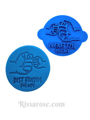 father's day cookie stamps - dad son fist best friend for life fist best friend