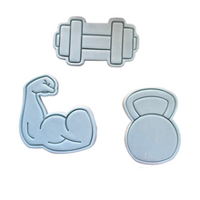 Load image into Gallery viewer, Gym Set Cookie Cutter Stamp Muscle Kettle Bell Dumbbell weight