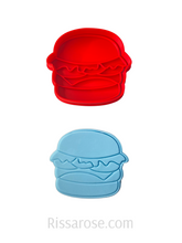 Load image into Gallery viewer, hamburger hot chips cookie cutter stamp father's day burger