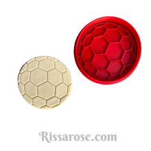 Load image into Gallery viewer, football soccer cookie cutter stamp
