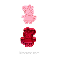 Load image into Gallery viewer, Pig Cookie Cutter Stamp Peppa George