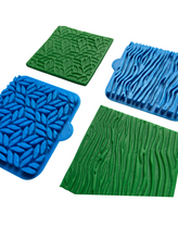 Load image into Gallery viewer, leaf & zebra texture cookie stamp woodland theme clay stamp forest pattern fondant embosser