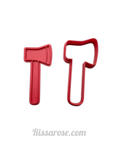 Load image into Gallery viewer, fire fighter cookie cutter truck engine fireman fondant embosser stop sign axe