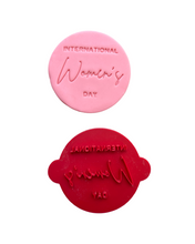 Load image into Gallery viewer, International women&#39;s day cookie stamp embrace equity
