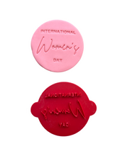 Load image into Gallery viewer, International women's day cookie stamp embrace equity