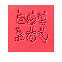 Load image into Gallery viewer, Christmas advent calendar cookie cutter stamp set
