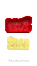 Load image into Gallery viewer, Congratulations cookie cutter Class of 2022 cookie debosser raised stamp graduation cap