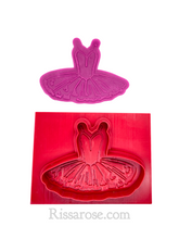 Load image into Gallery viewer, ballerina cookie cutter embosser debosser ballet shoes dress tutu raised pattern dress / debosser