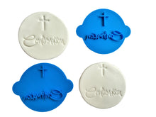 Load image into Gallery viewer, first communion cross cookie stamp fondant embosser christening cookie personalised