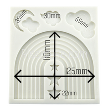 Load image into Gallery viewer, boho rainbow silicone mould clouds moon stars 8 carvities