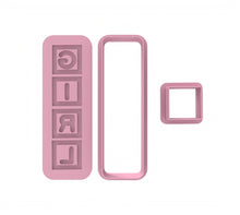 Load image into Gallery viewer, baby block cookie cutters debosser boy girl block alphabet uppercase