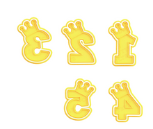 Load image into Gallery viewer, crown number cutter and embosser - prince/princess birthday cookie 1-5