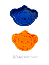 Load image into Gallery viewer, safari zoo animals cookie cutters and stamps -zebra giraffe monkey lion tiger penguin panda monkey