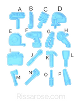 Load image into Gallery viewer, Tool set cookie cutter and embosser father's day Paint Roller Handsaw Tape Hammer