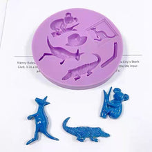 Load image into Gallery viewer, australia animal silicone mould - koala kangaroo crocodile boomerang bush hat cowboy