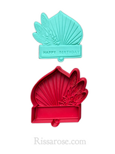 Load image into Gallery viewer, dried pampas grass palm bouquet cookie cutter leaf cookie cutter stamp embosser debosser bouquet with space