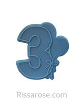 Load image into Gallery viewer, balloons number cookie cutter debosser bouquets heart 3