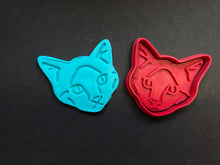 Load image into Gallery viewer, dog cat faces cookie cutter and stamp