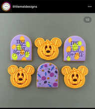 Load image into Gallery viewer, Halloween Cookie Fondant Cutter Stamp Skull Pumpkin Grave Witch Hat Mummy Candy Ghost