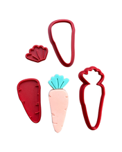 Load image into Gallery viewer, Easter cookie cutter set rabbit tail feet carrot multi piece cutter