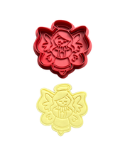 Load image into Gallery viewer, Angel Cookie Cutter Cross Stamp Christmas Christening Baptism