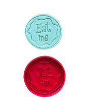 Load image into Gallery viewer, Alice in Wonderland Elements Cookie Cutter Stamp Key Cheshire Clock Mushroom Potion Teapot Hat Eat Me