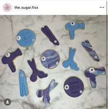 Load image into Gallery viewer, Hairdresser hair salon cookie cutter stamp - Hair dyer, hair clip, flat iron, scissors, roller, hair dye bowl, condition, and spray