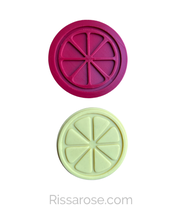 Load image into Gallery viewer, Lemon theme cookie cutter embosser half slice full slice baby shower