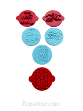 Load image into Gallery viewer, dog dad cookie stamps - best dog dad paw fist bump happy father's day all 3