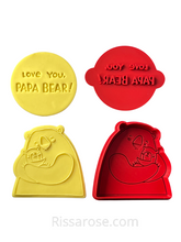 Load image into Gallery viewer, papa bear cookie cutters stamp debosser daddy bear baby bear father&#39;s day both
