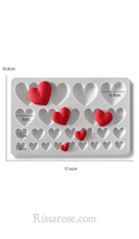 Load image into Gallery viewer, 4 assorted heart silicone cake fondant sugarcraft soap