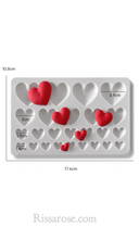 Load image into Gallery viewer, 4 assorted heart silicone cake fondant sugarcraft soap
