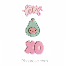 Load image into Gallery viewer, Let's avocado cookie cutter xo debosser valentine's day