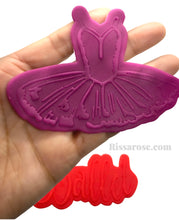 Load image into Gallery viewer, ballerina cookie cutter embosser debosser ballet shoes dress tutu raised pattern