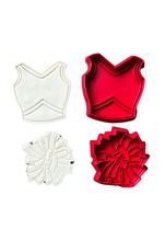 Load image into Gallery viewer, Cheerleader cookie cutter top bom bom clothes