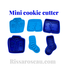 Load image into Gallery viewer, father's day cookie cutter and embosser - socks, shirts, and underwear