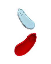 Load image into Gallery viewer, Eggplant Peach Cookie Cutter Stamp funny valentines day cookie