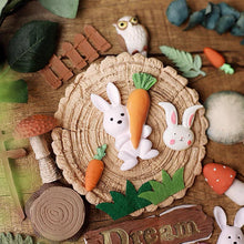 Load image into Gallery viewer, easter silicone mould rabbit holds tulip carrot bunny