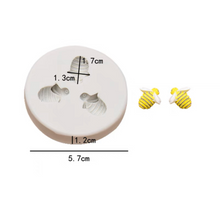 Load image into Gallery viewer, bee mould beehive fondant mold sugarcraft soap 3 small bees