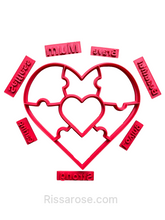 Load image into Gallery viewer, Mother's day puzzle cutter stamp Love Heart messages