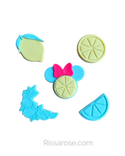 Load image into Gallery viewer, Lemon theme cookie cutter embosser half slice full slice baby shower
