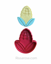 Load image into Gallery viewer, Fruit vegetable theme cookie cutter embosser banana carrot radish corn pear pumpkin avocado pineapple onion tomato watermelon apple lemon strawberry