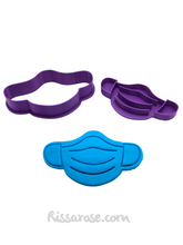 Load image into Gallery viewer, mask cookie cutter and stamp - covid, mask, and toilet paper mask
