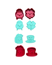 Load image into Gallery viewer, Saint Patrick's Day Cookie Cutter Stamp Pot Hat Clover Beer Leaf Rainbow