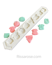 Load image into Gallery viewer, Baby Silicone Mould -baby shower onesie bib nappy dress