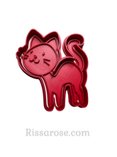 Load image into Gallery viewer, super cute cat cookie cutter dark blue